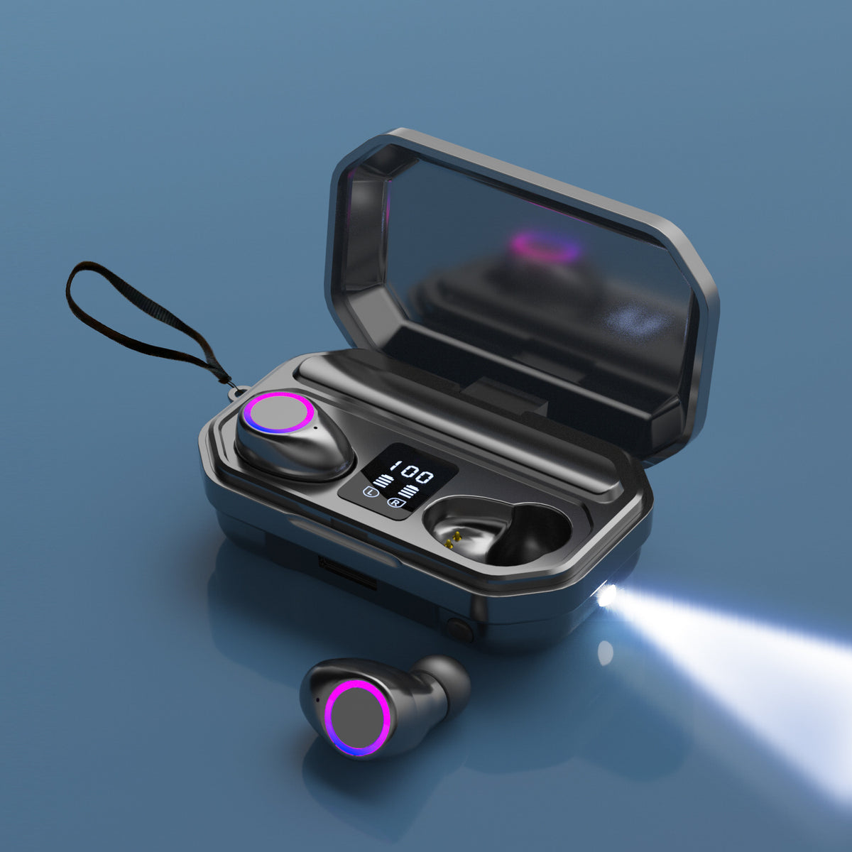 F9 Bluetooth TWS Earbuds with Touch Control and Display