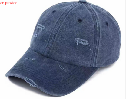 Candy Color Baseball Cap, Retro Washable Hole Cap, Personality Cross Decoration Cap