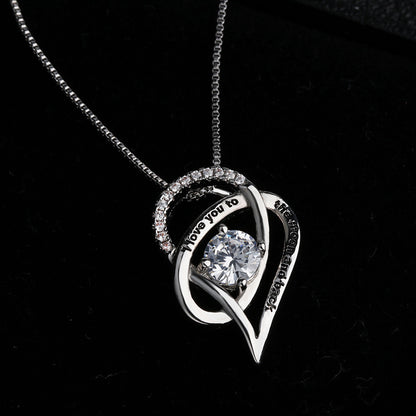 I Love You To The Moon and Back Heart Pendant Necklace