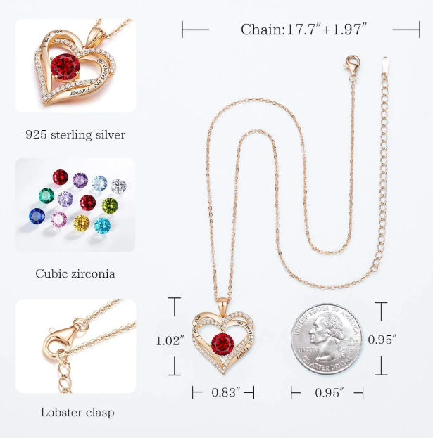 Sparkling Heart Zircon Necklace
