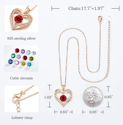 Sparkling Heart Zircon Necklace
