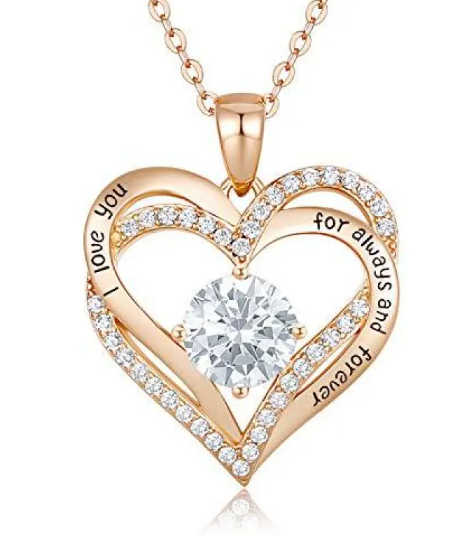 Sparkling Heart Zircon Necklace