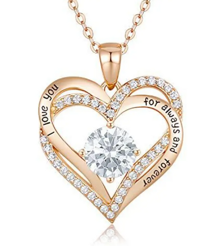 Sparkling Heart Zircon Necklace