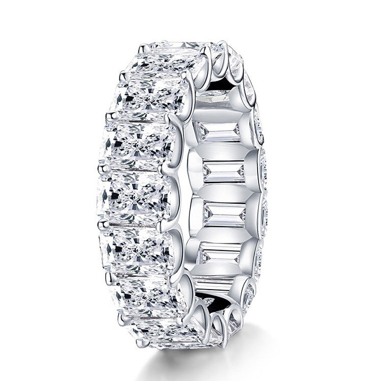 Elegant Sterling Silver Simulated Diamond Ring