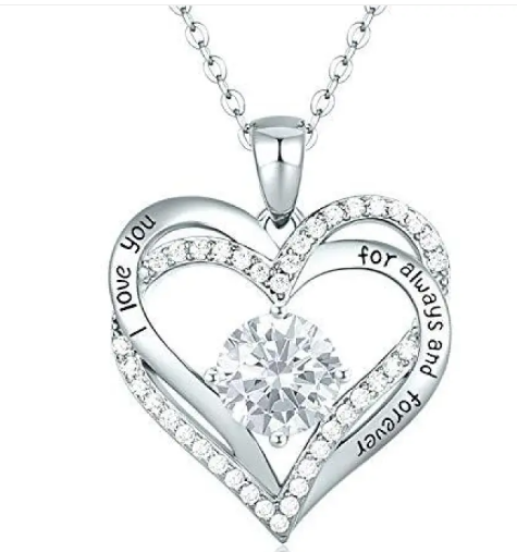 Sparkling Heart Zircon Necklace