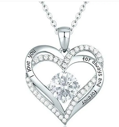 Sparkling Heart Zircon Necklace